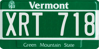 VT license plate XRT718