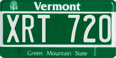 VT license plate XRT720