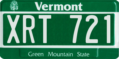 VT license plate XRT721