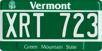VT license plate XRT723