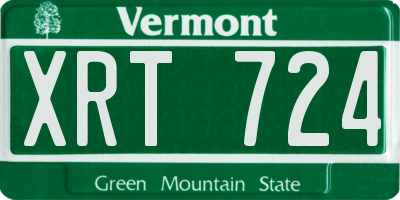 VT license plate XRT724