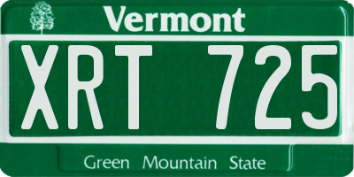 VT license plate XRT725
