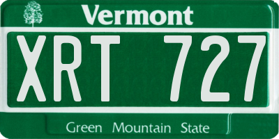 VT license plate XRT727