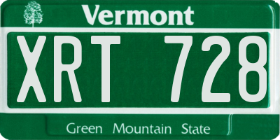 VT license plate XRT728