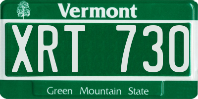 VT license plate XRT730