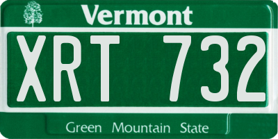 VT license plate XRT732