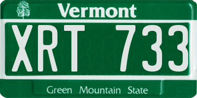 VT license plate XRT733