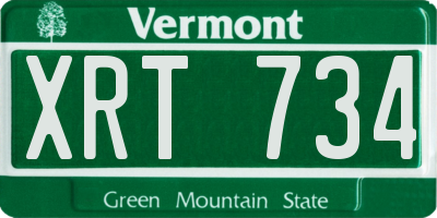 VT license plate XRT734
