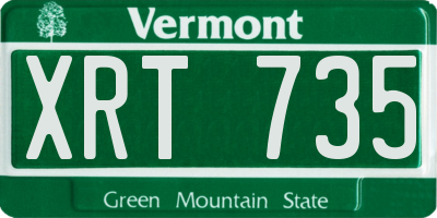 VT license plate XRT735
