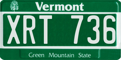 VT license plate XRT736