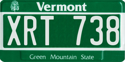 VT license plate XRT738