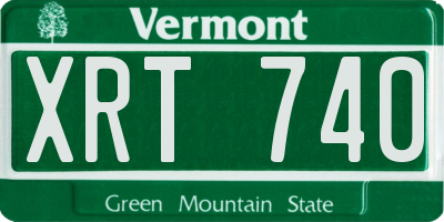VT license plate XRT740