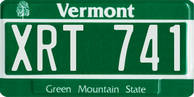 VT license plate XRT741