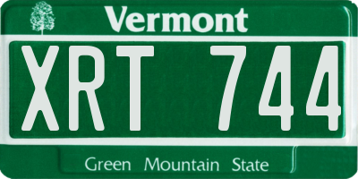 VT license plate XRT744