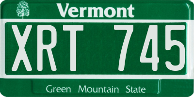 VT license plate XRT745