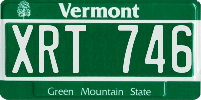 VT license plate XRT746