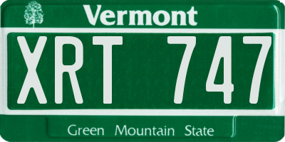 VT license plate XRT747