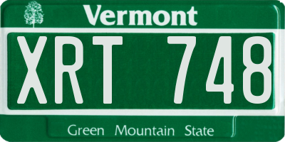 VT license plate XRT748