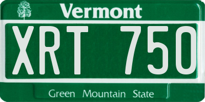 VT license plate XRT750