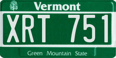 VT license plate XRT751