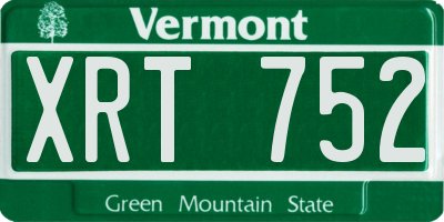VT license plate XRT752