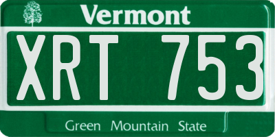 VT license plate XRT753