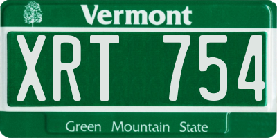 VT license plate XRT754