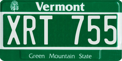 VT license plate XRT755