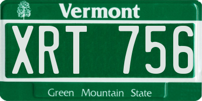VT license plate XRT756
