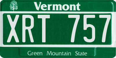 VT license plate XRT757