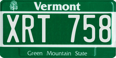 VT license plate XRT758
