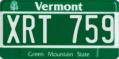 VT license plate XRT759