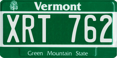 VT license plate XRT762