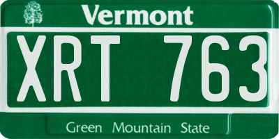 VT license plate XRT763