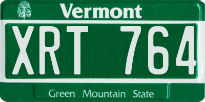 VT license plate XRT764