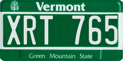 VT license plate XRT765