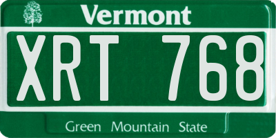 VT license plate XRT768