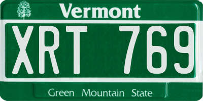 VT license plate XRT769