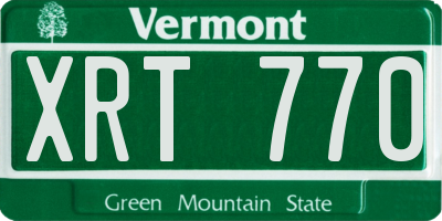 VT license plate XRT770