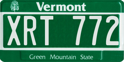 VT license plate XRT772