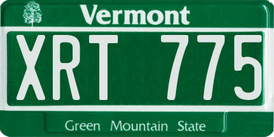 VT license plate XRT775
