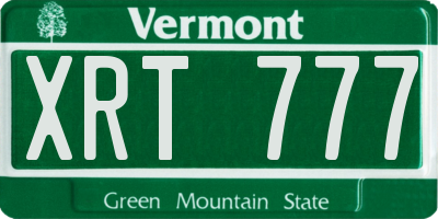 VT license plate XRT777