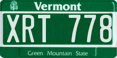 VT license plate XRT778