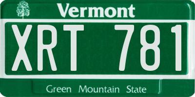 VT license plate XRT781