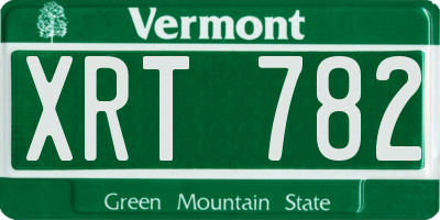 VT license plate XRT782