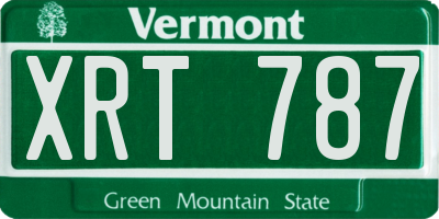 VT license plate XRT787