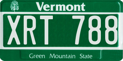VT license plate XRT788