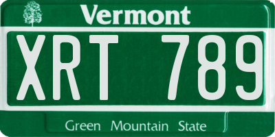 VT license plate XRT789