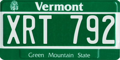 VT license plate XRT792