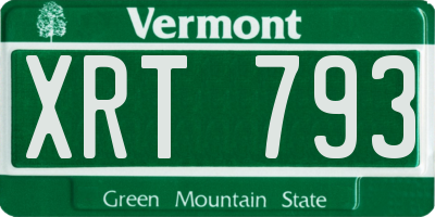 VT license plate XRT793